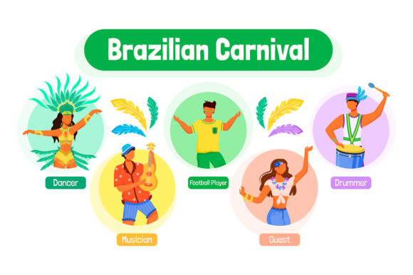 Brazilian Carnival Flat Color Vector: Strategic Design Assets for Cultural Campaigns