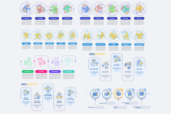 Career Steps Infographic Bundle: A Practical Guide to Professional Visuals