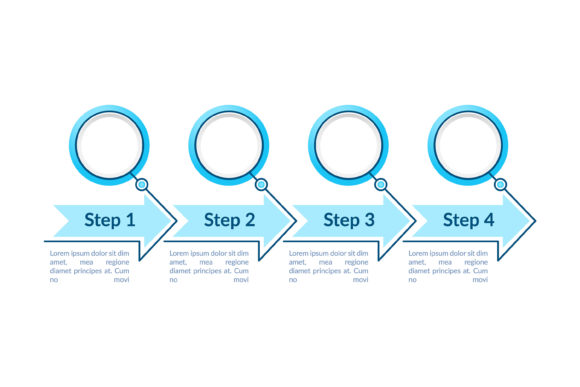 One Colored Circles Steps Infographic: Streamlining Visual Workflows