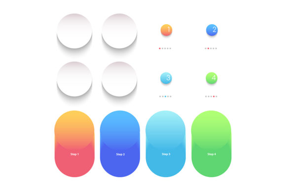 Round Bright Gradient Vector Infographic: Enhancing Visual Workflows and Data Presentation