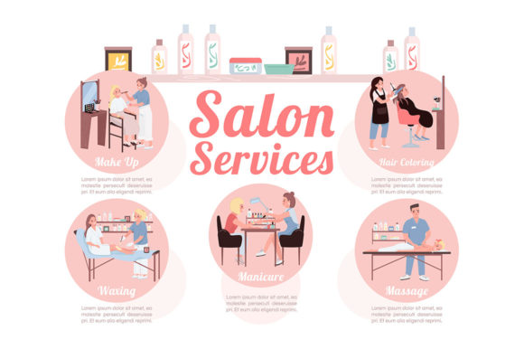 Salon Services Flat Color Vector Design Guide