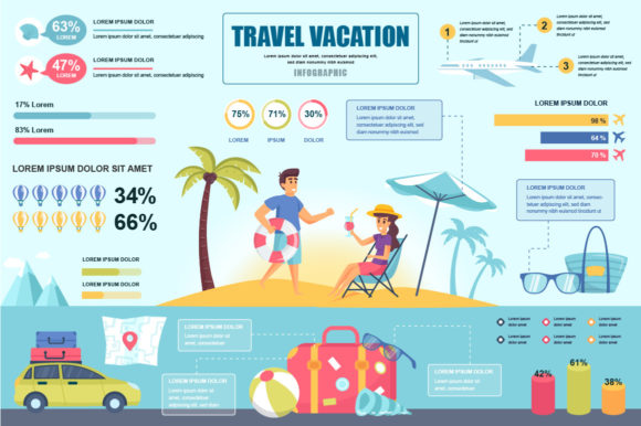 Travel Infographic Design Template: Visualizing Summer Trips and Journey Data